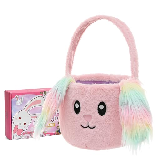 Image of Easter Basket Bags,Easter Eggs-Gift Baskets for Kids,Bunny Tote Bag Bucket for Easter Eggs,Toys, Candy,Gifts