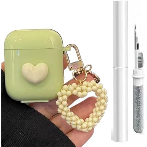 Jiarusig Compatible with Airpods Case Cover with Cleaning Kit, Cute Cartoon Funny Rugged Airpod Cover Shockproof Airpods Protective Case with Keychain for AirPod 1st/2nd Charging Case Cover