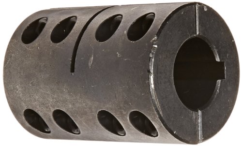 Climax Part 2CC-100-100-KW Mild Steel, Black Oxide Plating Clamping Coupling, 1 inch X 1 inch bore, 2 inch OD, 3 inch Length, 1/4-28 x 5/8 Clamp Screw