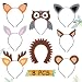 CiyvoLyeen Woodland Animal Headbands Wild One Camping Forest Theme Felt Ears Headbands for Woodland Animal Theme Baby Shower Birthday Party Favors Kids Adults Cosplay Apparel Party Supplies Set of 8