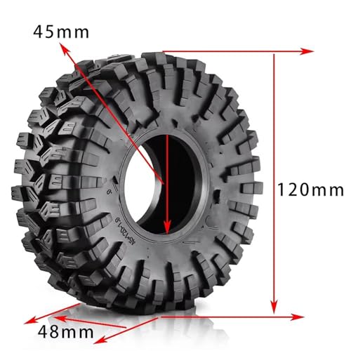 Pneus RC 1.9 120mm accessoires de rechange Axial SCX10 TRX4 Capra