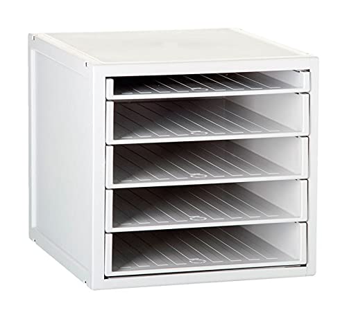 Archivo 2000 Modulo di 5 bandejas. Grigio/Grigio.