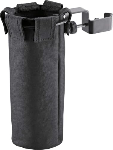 K&M Konig & Meyer 16450.000.55 Drum Stick Holder For Drum Set or Stand | Easy Clamp On | Flexible Quiver For Sticks | Extra Large Container Depth | Removable Bag | Portable | German Made | Black