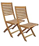 Dehner Klappstuhl Macao, 2er Set, je ca. 95 x 59 x 48 cm, FSC Akazienholz, natur
