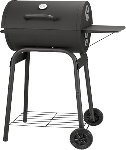 Kendane Barrel Charcoal Grill, Large Charcoal Grills with Side Shelf, Outdoor BBQ Grill,Perfect for Backyard Camping, Patio Parties, and Picnics