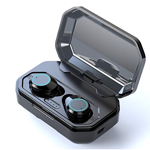 TiKa Wireless Earbuds, Bluetooth 5.0 Waterproof 3D Stereo M1 True Wireless in Ear Earphones with Charging Case Built-in Mic Deep HiFi Bass Sound Quality (Black)