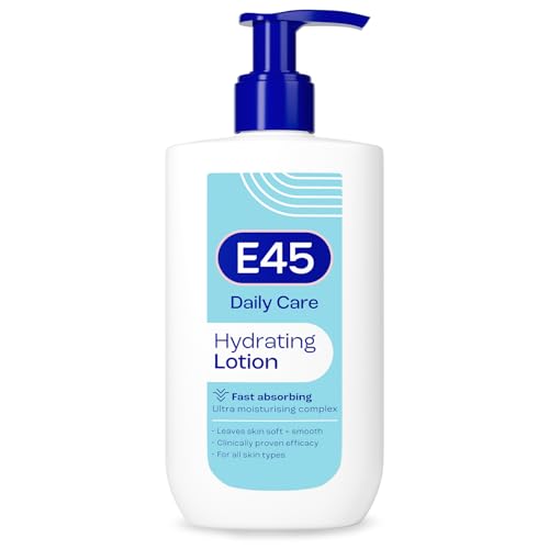 E45 Daily Lotion 400 ml for all Skin Types Hydrating Non-Greasy Lightweight Moisturiser - Perfume-Free Long Lasting Body Face Hand Cream - Dermatologically Tested