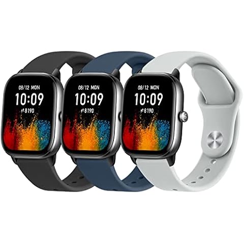 Vanjua Bands Compatible with Amazfit GTS 4 / GTS 4 Mini / GTS 3 / GTS 2 / GTS 2e / GTS 2 mini / GTS, 3 PACK 20mm Quick Release Soft Silicone Sport Replacement Watch Strap for Amazfit Bip 3 / Bip 3 Pro Cover