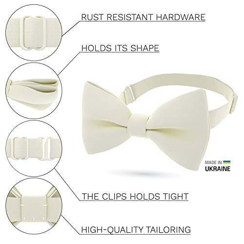 Image of Bow Tie House Mens Bowties Pre-tied Shape Clip on Bowtie Solid Men Formal Wear for kids, baby boys, toddler any age bow ties