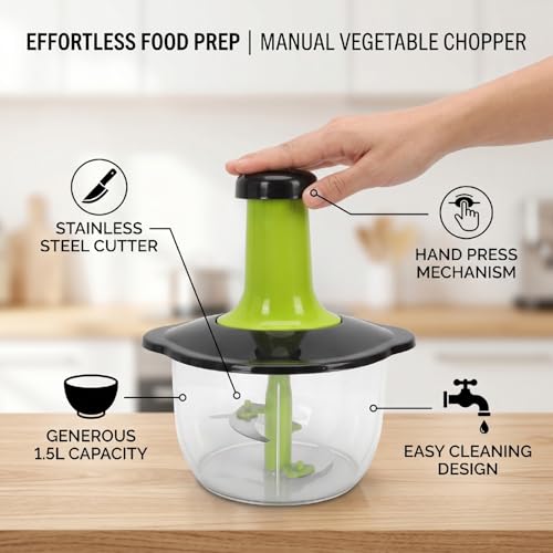 Picador Manual de Alimentos Pssopp 1.5L Prensa a Mano miniatura 6