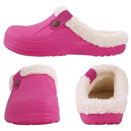 Image of Beslip Fur Lined Clogs for Women & Men Fuzzy Slippers with Memory Foam