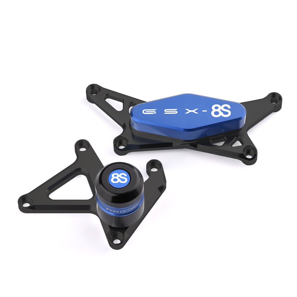 Compatible avec GSX-8S 2023 2024 GSX 8S Protection anti-collision de chute de cadre de moto glissière de protection gsx8s gsx8 s gsx 8s Accessoires (noir-bleu)