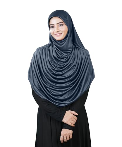 Image of Mehar Hijab Stretchable Frilled Hijab Scarf for Muslim Women | Soft Polyester Stylish Hijab for Women & Teenagers Faeezah Hijab