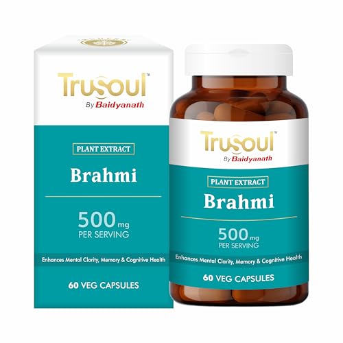 Trusoul By Baidyanath Brahmi 60 Veg Capsules (500mg / Per Capsule) | Helps Enhances Mental Clarity, Memory & Cognitive Health | Pure Herbs for Mind Wellness | Promotes Mind Relaxation