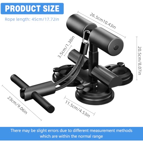 Image of Proberos Sit Up Bar with Triple Strong Suction Cups, Adjustable Height, Detachable Resistance Bands, Ergonomic Foot Holder, Core & Ab Workout Equipment for Home Gym, Pushup Stand for Men & Women