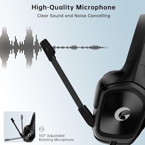 Image of AOC Wired Gaming Headset for PS5, Xbox, PC, HD Mic, Stereo Bass, 79in Cable