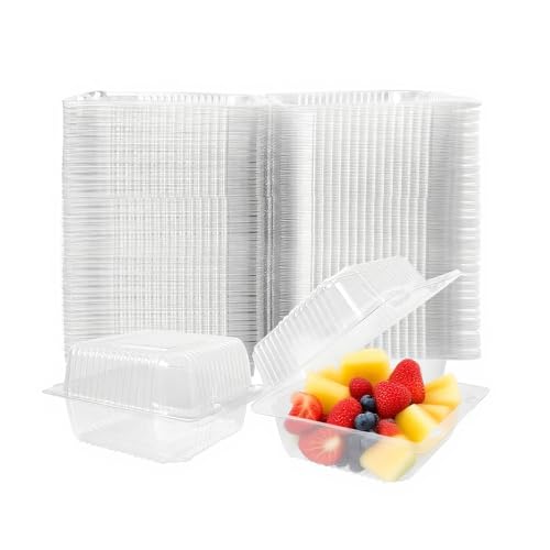 Hniuyun 100 Pack 4 Inch Clear Square Plastic Cake Slice Boxes with Lids, Stackable Dessert Containers for Cheesecake, Sandwiches, Bakery Treats