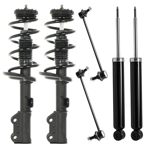 Image of Detroit Axle - Front Struts w /Coil Springs Rear Shock Absorbers Sway Bar Links Replacement for 2010-2016 Cadillac SRX - 6pc Set