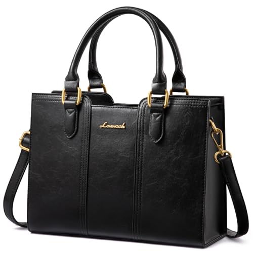 LOVEVOOK Purse for Women, Vintage Leather Shoulder Handbag, Small Ladies Satchel Tote Purse, Top Handle Crossbody Bag for Work, Travel and Daily Outings