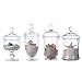 MyGift Set of 4 Glass Apothecary Jars Set, Clear Candy Jars with Lids