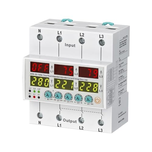 Relais AVR-3S-XXA triphasé 380V réglable 100A protection tension courant