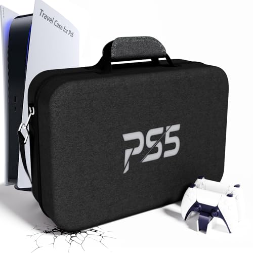 Carrying Case for PS5 ,PS5 slim,PS5 Pro, Hard Shell Travel Case Compatible with Playstation 5 Disc Digital Edition,Portable Travel Bag Compatible Console Controllers Headset And Gaming Accessories