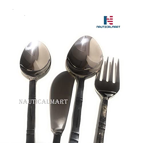 Dinner Set Hand Forged Stainless Steel Flatware Fork Spoon Knife Rustic Kitchen, Kitchen Accessories, Viking Cutlery, Medieval Cutlery, Dining Sets #TOP5
