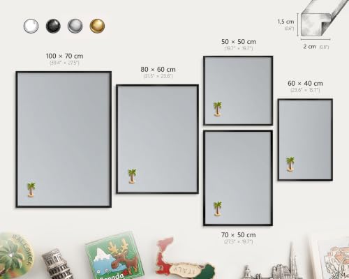 Pizarra de anuncios 70x50 grigio chiaro marco negro para pared 3