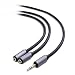 Cable Matters Gold Plated 3.5mm Stereo Splitter in Black 8 Inch