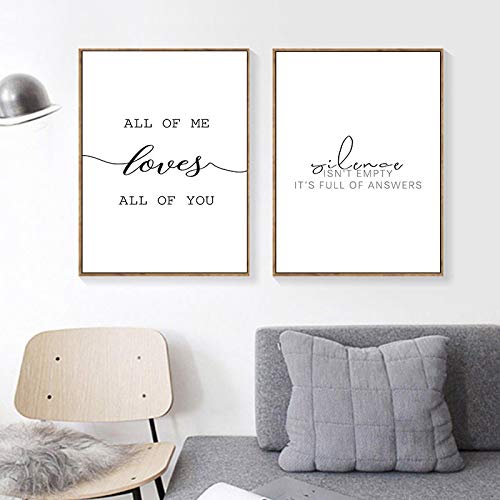 Art mural citation d'amour lot de 2 affiches minimalistes 70x100cm