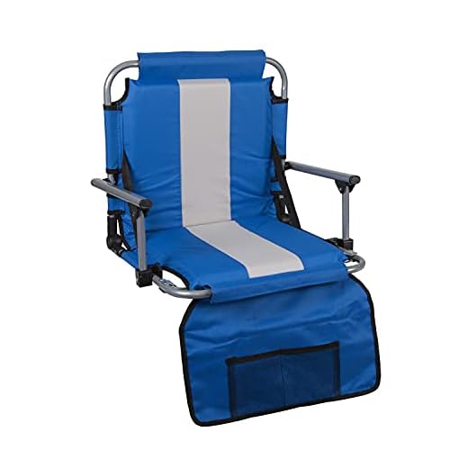 Stansport Folding Stadium Seat with Arms, Blue (19- X17- X5.5-Inch), G-8-50
