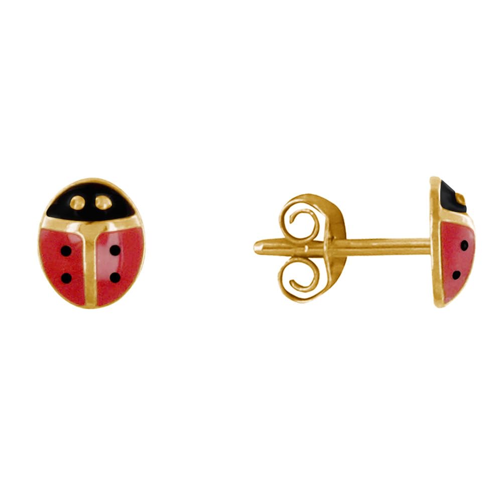 Orecchini in oro giallo 18 Kt 750% coccinelle