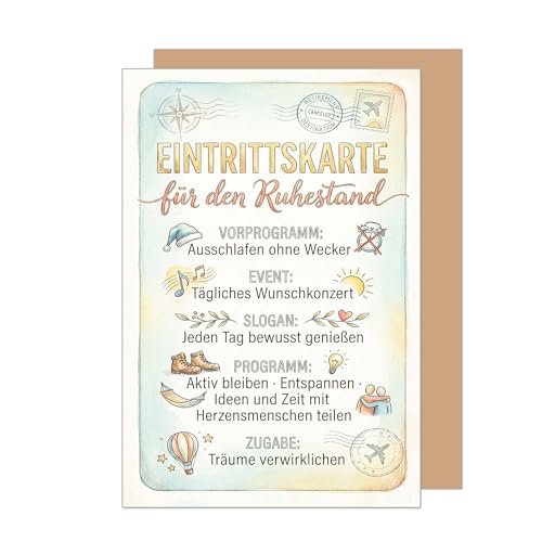 Edition Seidel Premium Glückwunschkarte zum Ruhestand mit Umschlag. Ruhestandskarte Karte Grußkarte Spruch Sprüche Pension Rente freie Zeit aktiv Träume bunt Kollege Kollegin Mann Frau (R165 SW026)