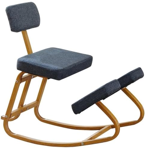 XQHD Silla De Rodillas ErgonóMica, para El Hogar Y La Oficina CorreccióN De La Postura con Respaldo Cojines Gruesos Y CóModos,Grey