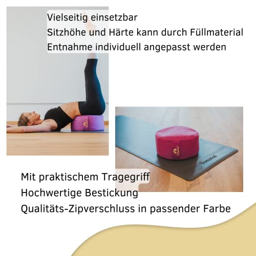 Yosana Meditationskissen mit Bio-Dinkelfüllung, rund