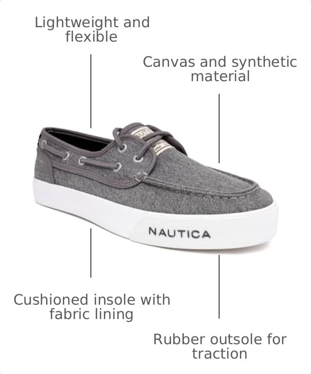 Image of Nautica Men's Casual Boat Shoes, Moc-Toe Loafers with Cushioned Insole, Deck Fashion Sneaker