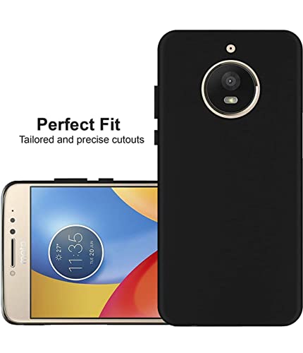 Image of Mobile Back Cover Case for Motorola Moto E4 Plus Xt1770, Xt1773 (Silicone Case|CameraProtection|Black SC1510)