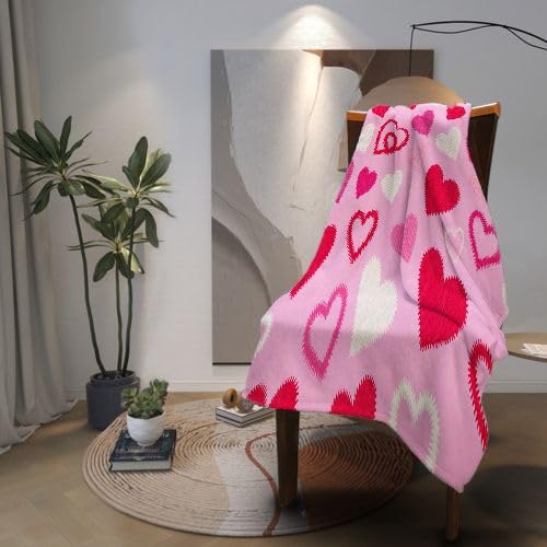 Manta Polar 220 x 240 Estampado de Corazones, Mantas para Cama 105 de Franela Cálida y Cómoda para Niños y Adultos, Mantitas para Sofá Reversible para Cubre Sofa Colchas, Fácil de cuidar_6959a