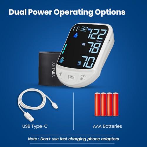 Image of Antara AGEasy (Max Group) Automatic BP Monitor | Digital Blood Pressure Machine | Large 4.7 inch LED Display | Clinically Accurate | 2 Users Memory (180 Readings) | Adjustable Arm Cuff (22-42 cm) | 2-Year Warranty