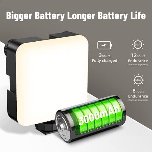 LED Videokonferenz Licht Videoleuchte mit Clip, Stativ, 360 °Gimbal, mit 3000mAh Eingebautem Akku, Dimmbare Fotolicht… – Bild 4