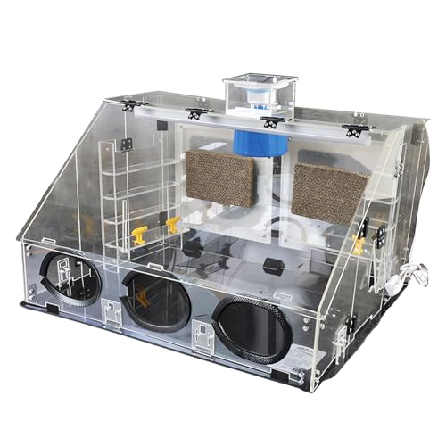 Cabine de pulvérisation aérographe avec ventilateur d'échappement et lumière LED pour peinture artisanale, design hermétique pour un espace de travail propre