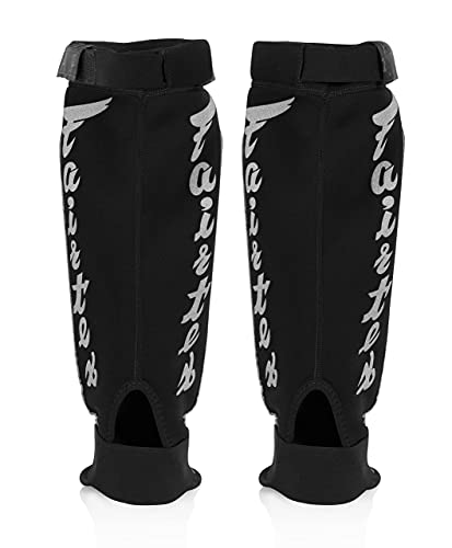 Fairtex Neoprene Shin Guards (Black, Medium) #TOP1
