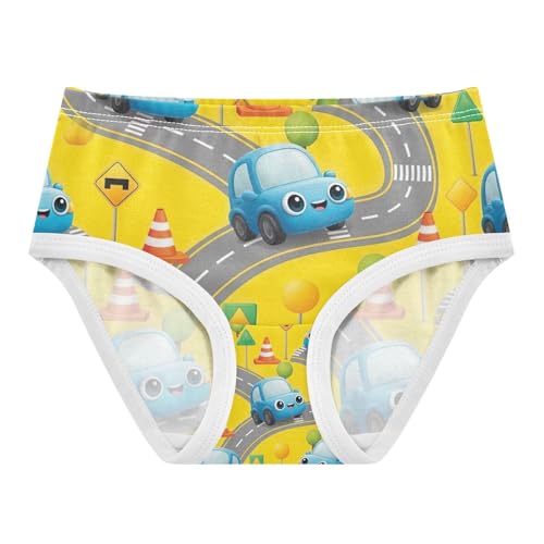 Cute Cartoon Blue Cars Eyes Underwear Toddler Girl, Underwear for Girls, 2T–8 Years