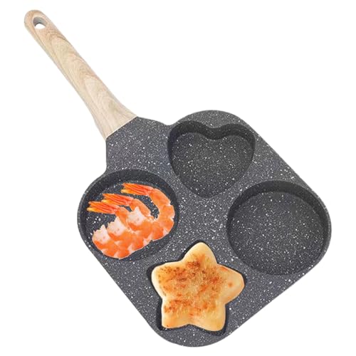 Sartén antiadherente para tortillas, sartén para huevos inoxidable, sartén para desayuno, 4 sartenes antiadherentes para tortillas, molde multifuncional para huevos | Utensilios de cocina para