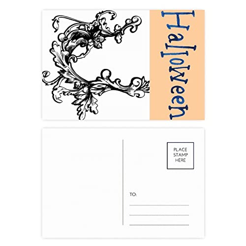 Cartes postales baroques motif floral moderne Halloween et décoration murale