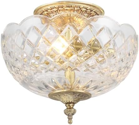 Crystorama Milton 2 Light Olde Brass Semi Flush Mount