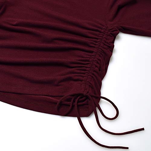 Image of Mirawise Girls Casual Long Short Shirts Tunic Tops Tee Shirt T-Shirts Side Tie Blouse 4-13 Years