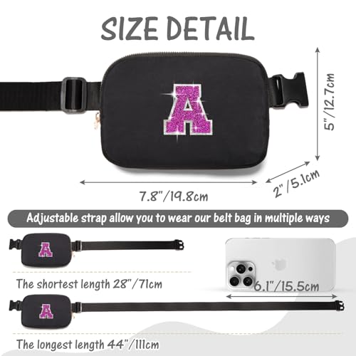 Image of 6 7 8 9 10 11 12 Year Old Girl Gifts Personalized Birthday Gifts for Her Sister Daughter Initial Crossbody Bag Fanny Pack Purse for Teen Girl Gifts Trendy Stuff Preppy Stuff (Black-A)