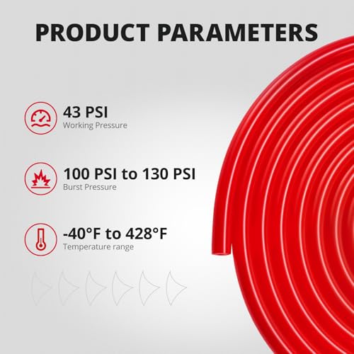 Image of EVIL ENERGY 5 /32 1 /4 5 /16 3 /8 Silicone Vacuum Tubing Hose Line Kit 10FT 4PCS 130PSI Max Pressure Red (4mm 6mm 8mm 10mm)