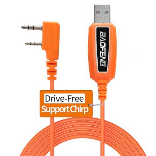 BAOFENG USB Programming Cable CH340 Chip Compatible UV-5R Mini BF-F8HP Pro 5RM DM32 UV-32 GMRS GM-15PRO UV-5G Plus GM21 K5PLUS AR-152 UV-21R Quansheng UV-K5 8 Ham Radio Accessories Orange